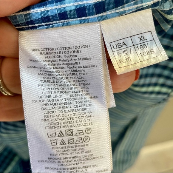 Brooks Brothers Men's Shades of Blue Long Sleeve Button Down Cotton Shirt - Picture 5 of 10